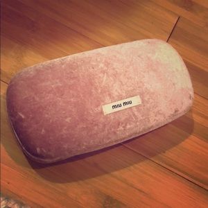 Miu Miu pink velvet sunglasses case